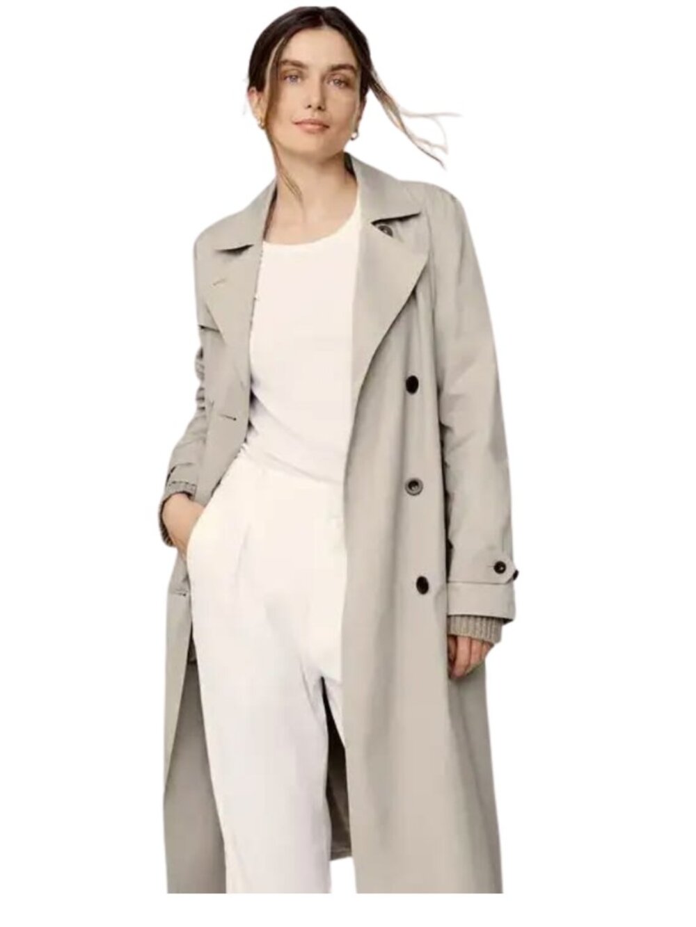 Jenni Kayne Classic Trench Coat in Light Tan Size Large